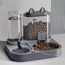 2-in-1 Large Pet Feeder & Water Dispenser, Dry Wet Separation, Durable Plastic, Transparent, No Battery, For Cats Dogs Travel